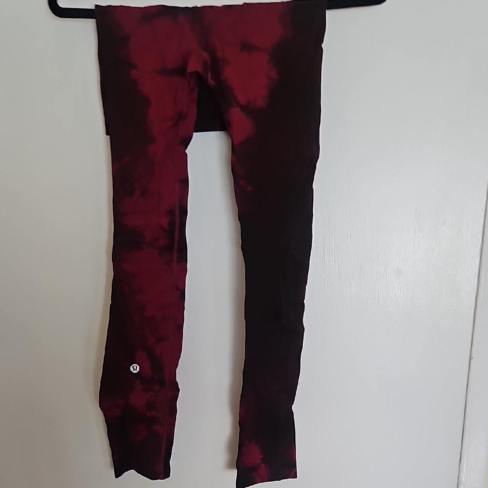 lululemon athletica Burgundy Tie-Dye Leggings